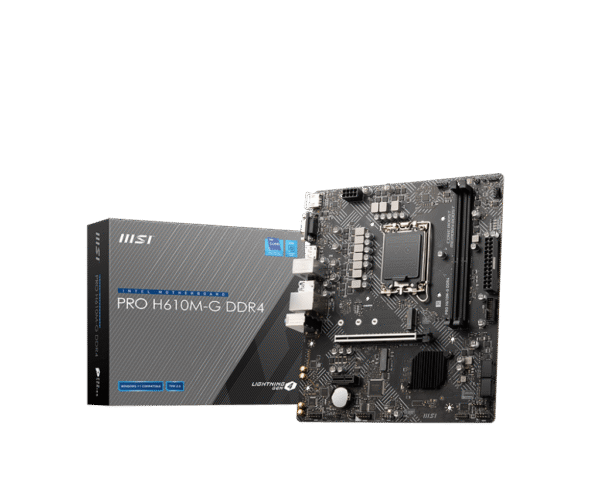 MSI PRO H610M-G DDR4 Motherboard – LGA 1700, PCIe 4.0, M.2