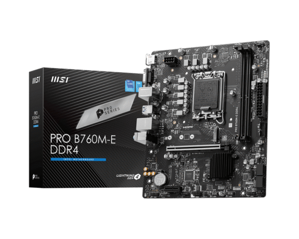 MSI PRO B760M-E DDR4 Motherboard – Intel LGA 1700, M.2, PCIe 4.0