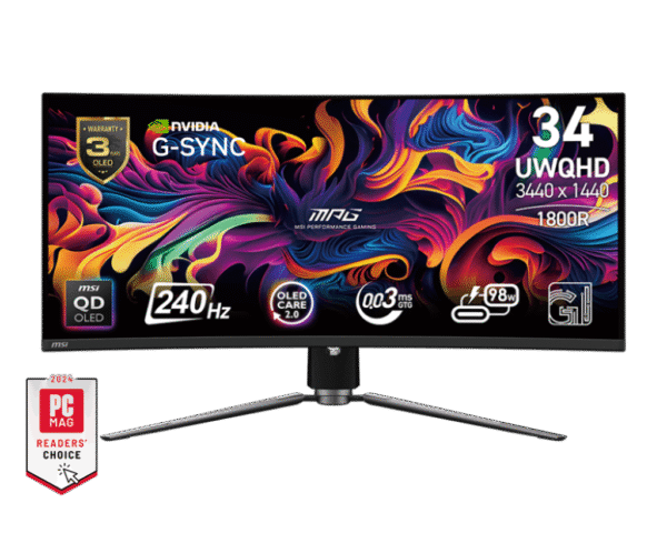 MPG 341CQPX QD-OLED – 34" UWQHD Curved Gaming Monitor