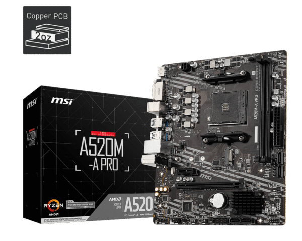 MSI A520M-A PRO – AMD A520 Micro-ATX Motherboard