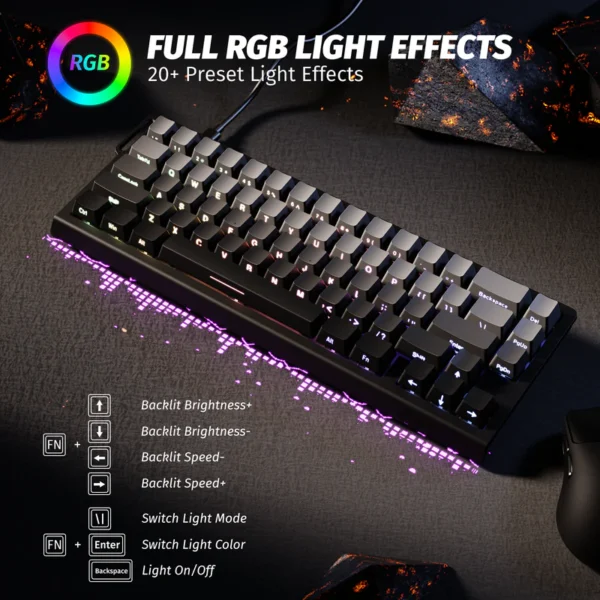 Attack Shark X68 HE 60% Gaming Keyboard – Moonlight - Image 5