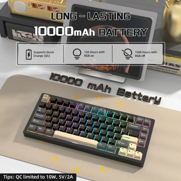 Attack Shark X75 Aluminum Black 75% RGB Keyboard - Image 3