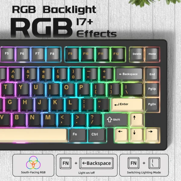 Attack Shark X75 Aluminum Black 75% RGB Keyboard - Image 6