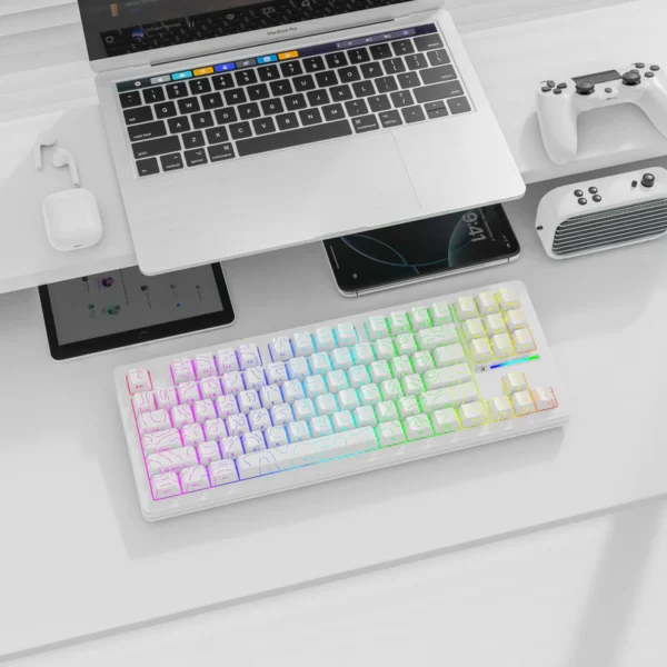 Attack Shark M87 Pro V2 White 75% Wireless Keyboard - Image 3