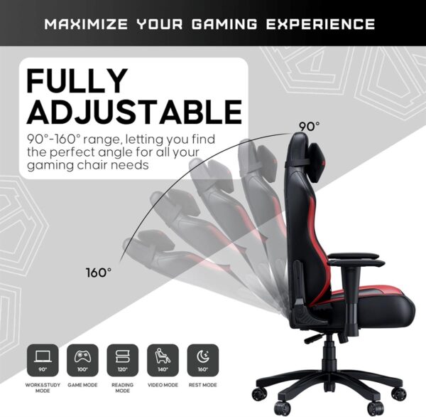 Anda Seat Luna – Black & Red Series (AD18-48-BS-PV) - Image 2