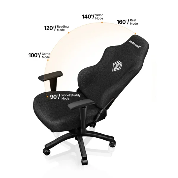 Anda Seat Phantom 3 Gaming Chair – Carbon Black Fabric - Image 4