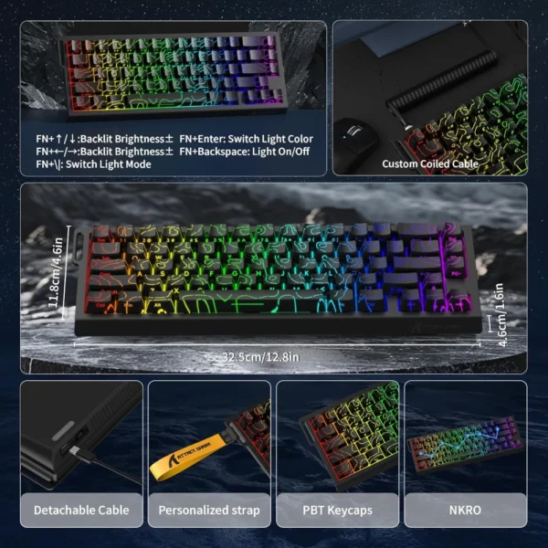 Attack Shark X68 HE 60% Gaming Keyboard – Black - Image 6