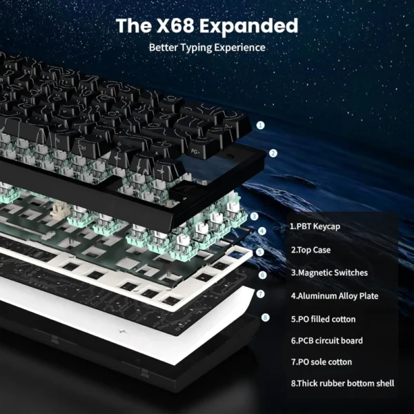 Attack Shark X68 HE 60% Gaming Keyboard – Black - Image 7