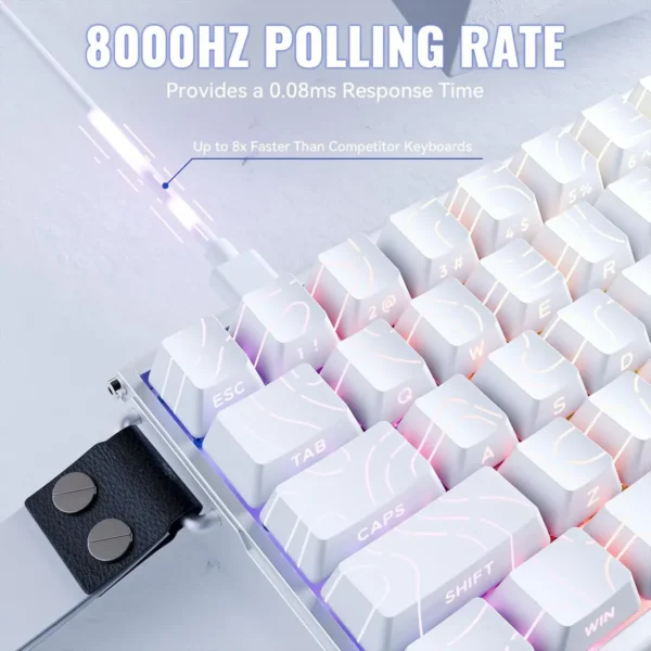 Attack Shark X68 HE Max Gaming Keyboard – White Lines - Image 3