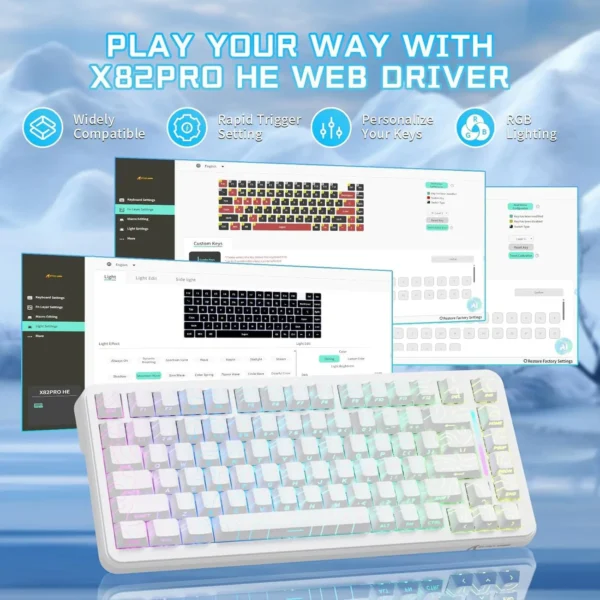 Attack Shark X82 PRO HE – White 75% RGB Gaming Keyboard - Image 3