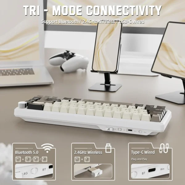 Attack Shark X66 Gaming Keyboard – Cheese White - Image 3