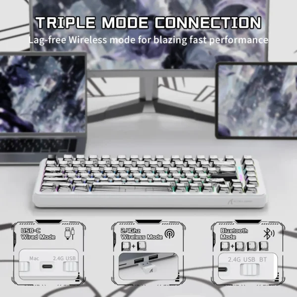 Attack Shark X82 PRO HE – White Theme 75% RGB Gaming Keyboard - Image 5