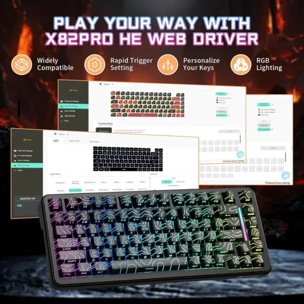 Attack Shark X82 PRO HE – Black 75% RGB Gaming Keyboard - Image 5