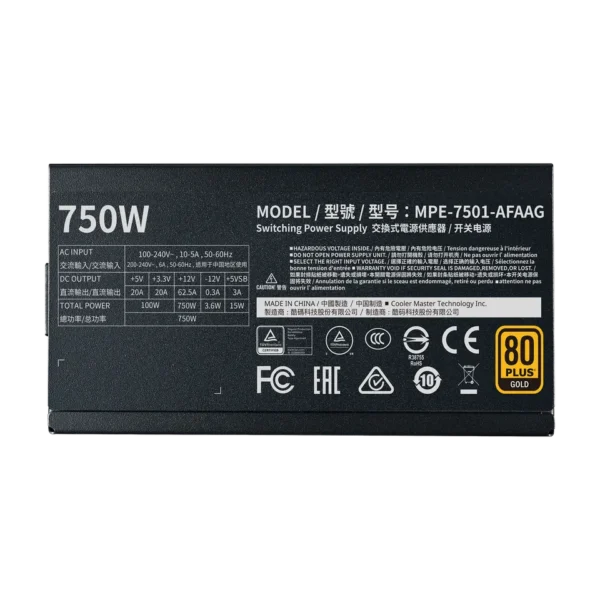 Cooler Master MWE Gold 750 – Full Modular 80+ Gold PSU - Image 3