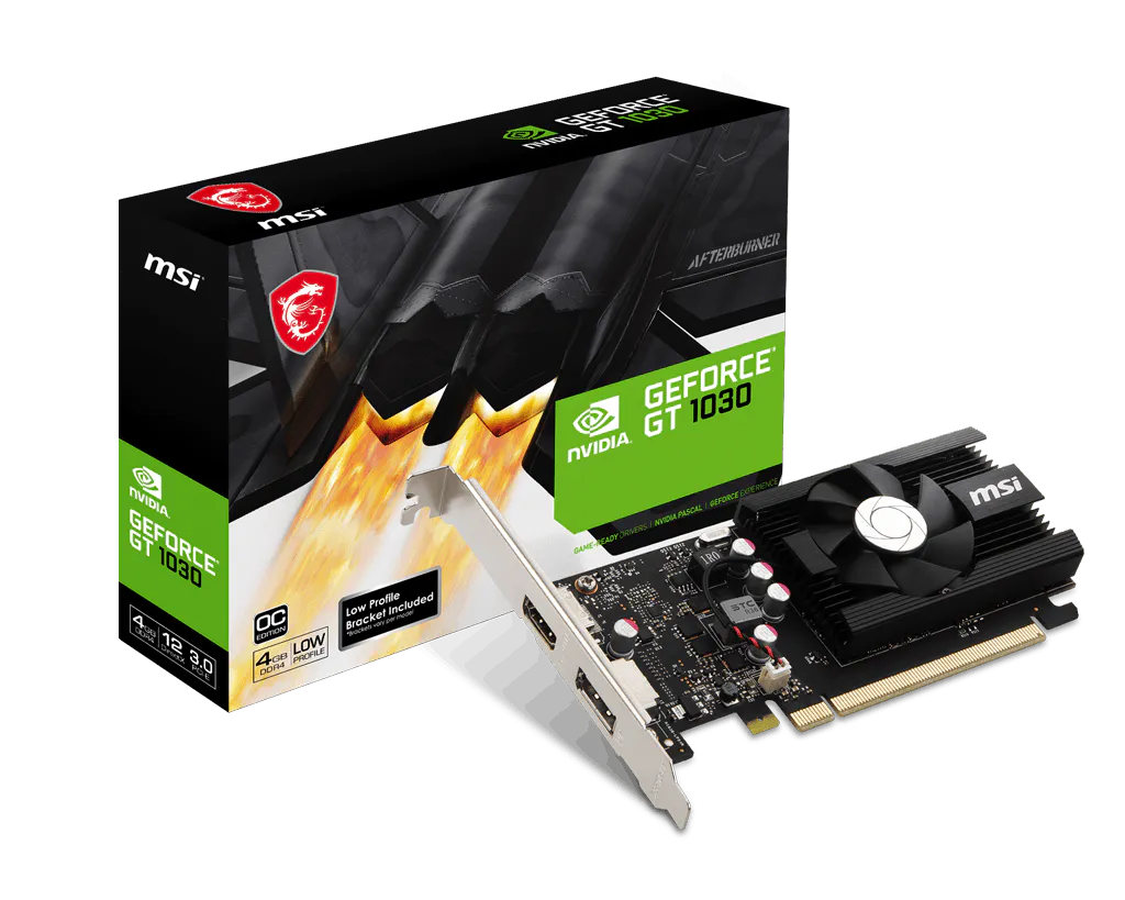 MSI GeForce GT 1030 4GD4 LP OC Low-Profile Graphics Card